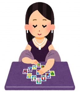 占いをしている女性のイラスト画像